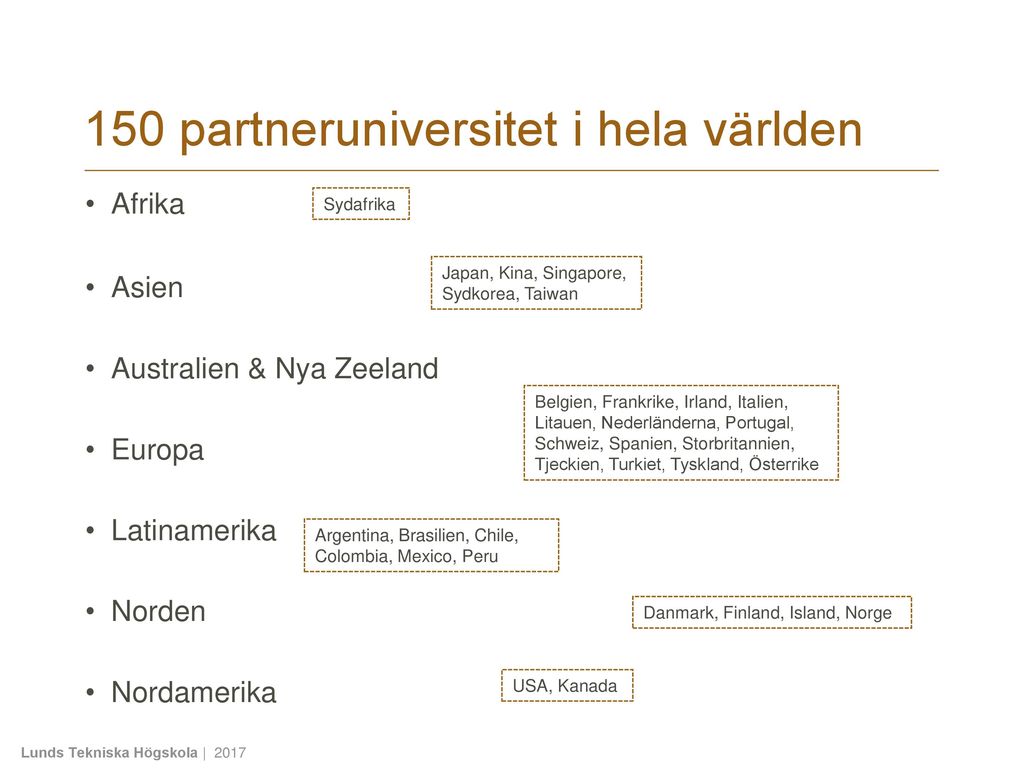 150 partneruniversitet i hela världen
