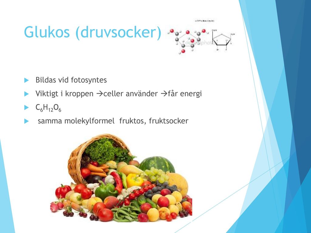 Glukos (druvsocker) Bildas vid fotosyntes