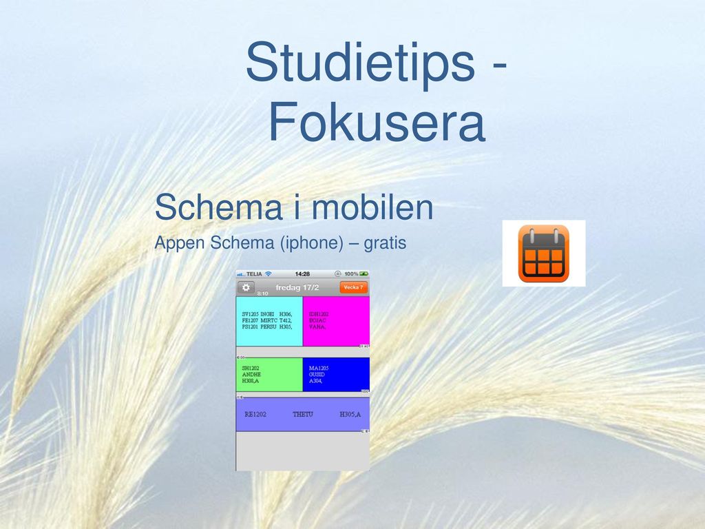 Schema i mobilen Appen Schema (iphone) – gratis