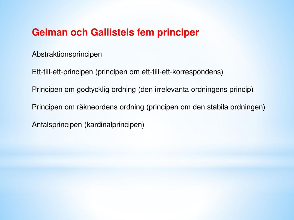 Gelman och Gallistels fem principer