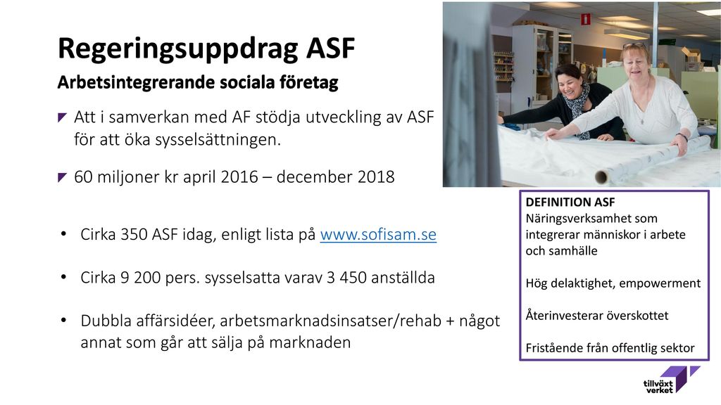 Regeringsuppdrag ASF Arbetsintegrerande sociala företag