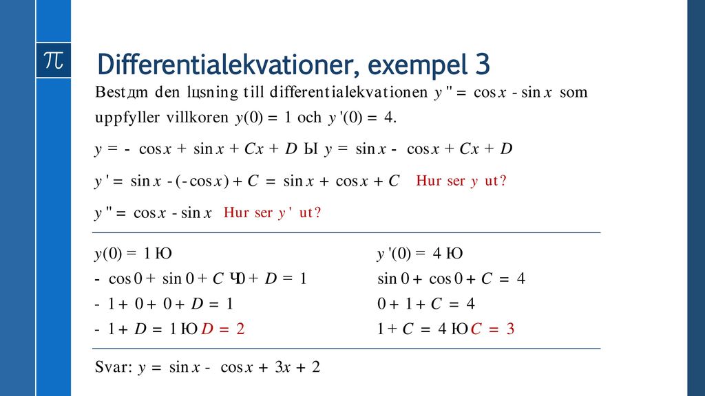 Differentialekvationer, exempel 2