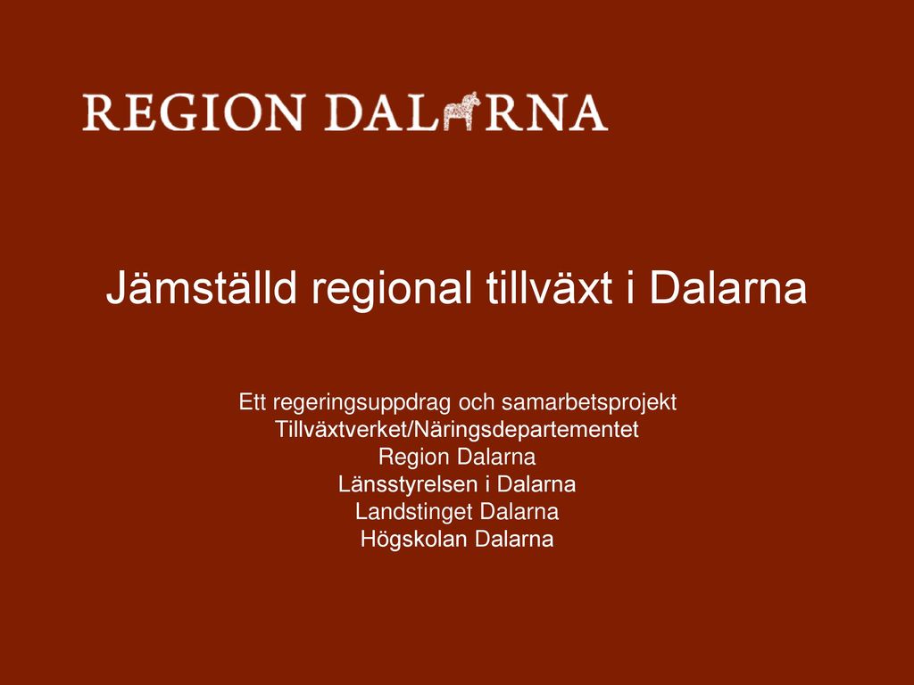 Jämställd regional tillväxt i Dalarna