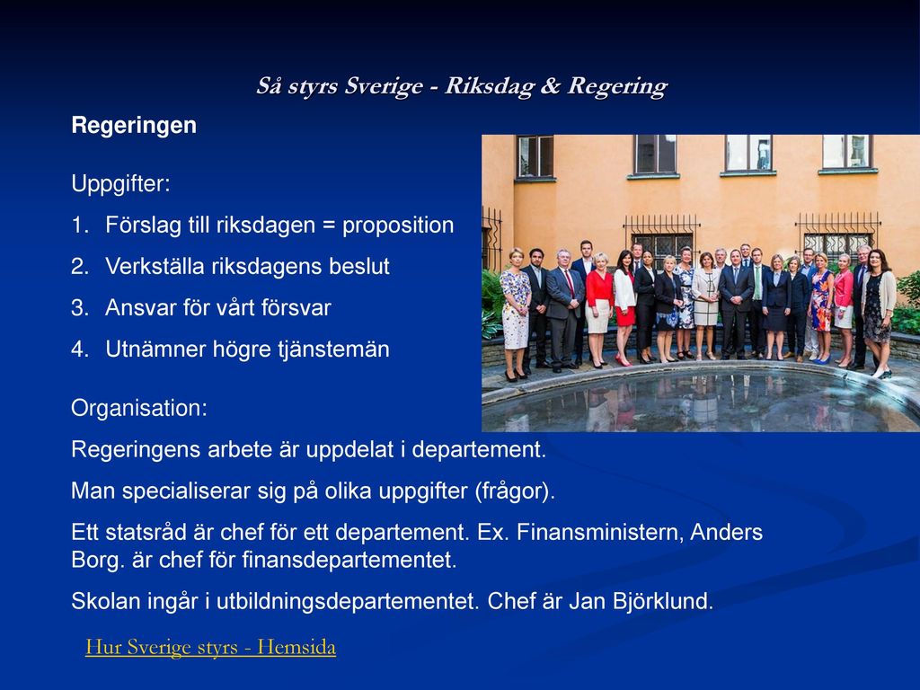 Så Styrs Sverige – Riksdag & Regering - Ppt Ladda Ner