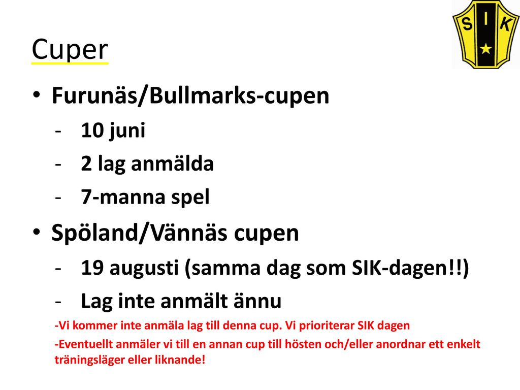 Cuper Furunäs/Bullmarks-cupen Spöland/Vännäs cupen 10 juni