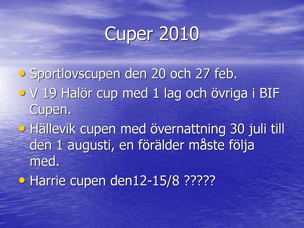 Cuper 2010 Sportlovscupen den 20 och 27 feb.
