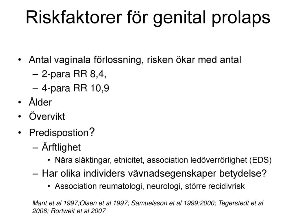Riskfaktorer för genital prolaps