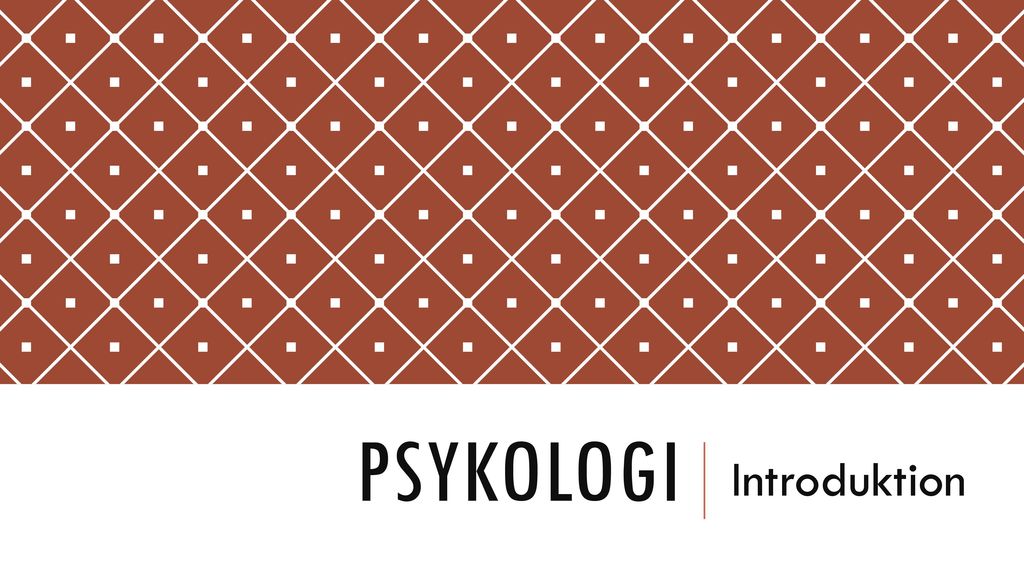 Psykologi Introduktion