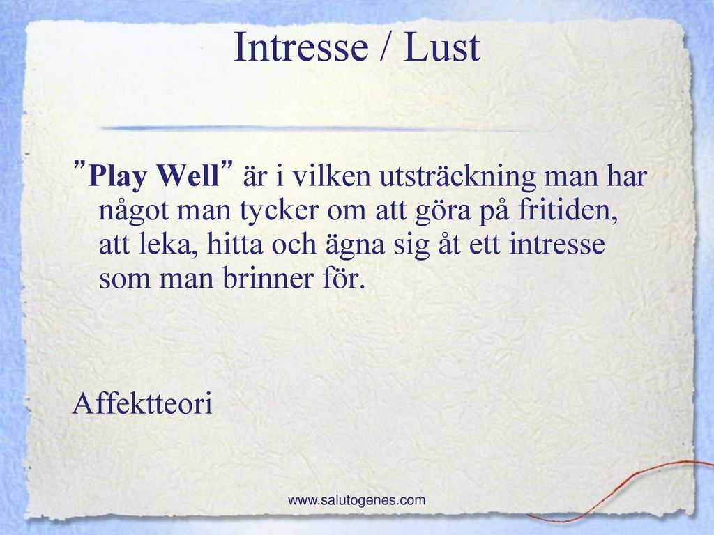 Intresse / Lust
