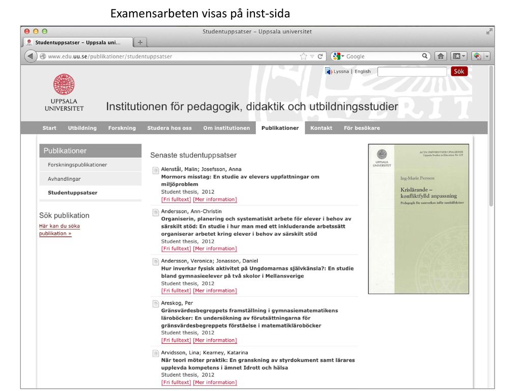 Examensarbeten Och Studentuppsatser I DiVA - Ppt Ladda Ner