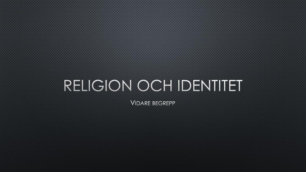 Religion och identitet
