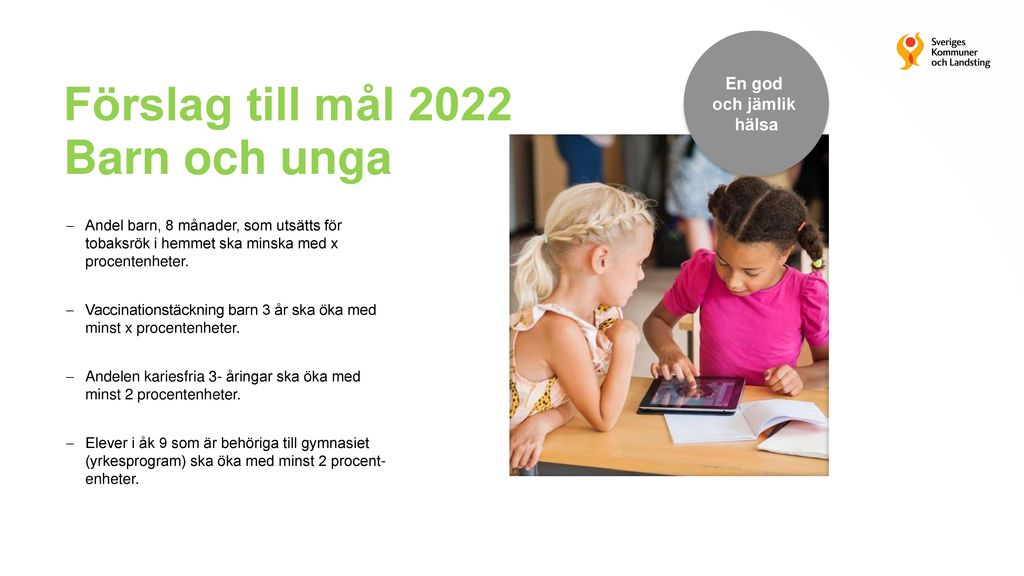 Förslag till mål 2022 Barn och unga