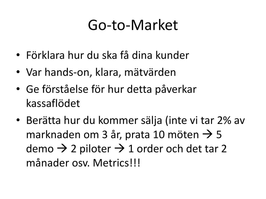 Go-to-Market Förklara hur du ska få dina kunder