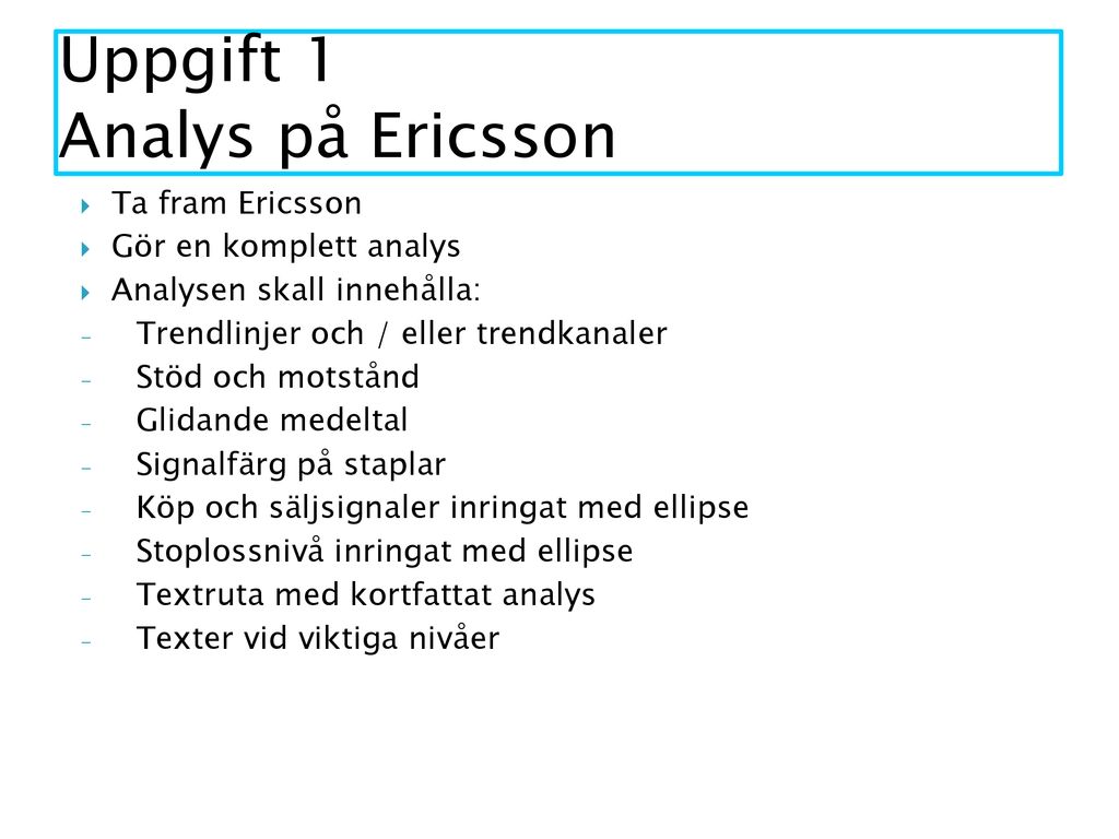 Uppgift 1 Analys på Ericsson