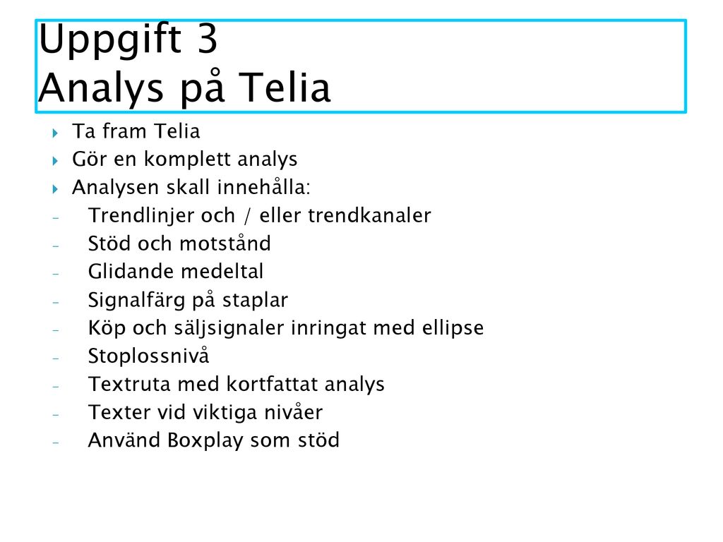 Uppgift 3 Analys på Telia