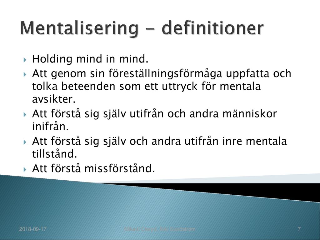 Mentalisering - definitioner