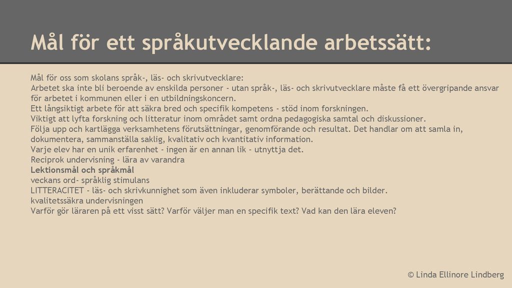 Språk- Och Kunskapsutvecklande Arbetssätt. - Ppt Ladda Ner