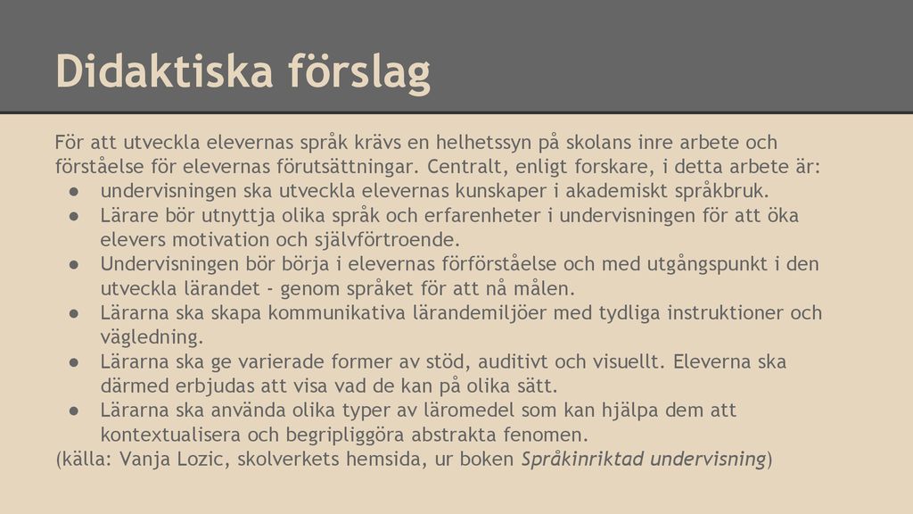 Språk- Och Kunskapsutvecklande Arbetssätt. - Ppt Ladda Ner