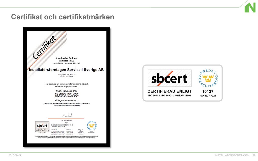 Certifikat och certifikatmärken
