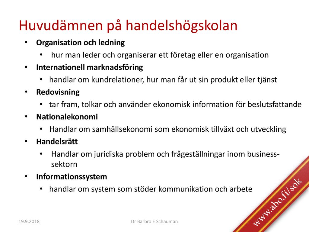 Handelshögskolan Vid ÅA Utbildningslinjen För Ekonomi - Ppt Ladda Ner