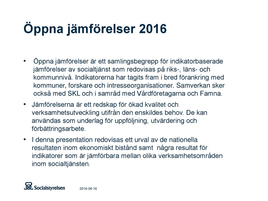 Öppna Jämförelser Inom Socialtjänsten 2016 Våld I Nära Relationer - Ppt ...