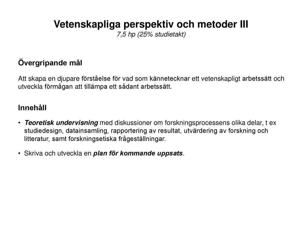 Magister- Och Masterutbildning I Kostvetenskap - Ppt Ladda Ner