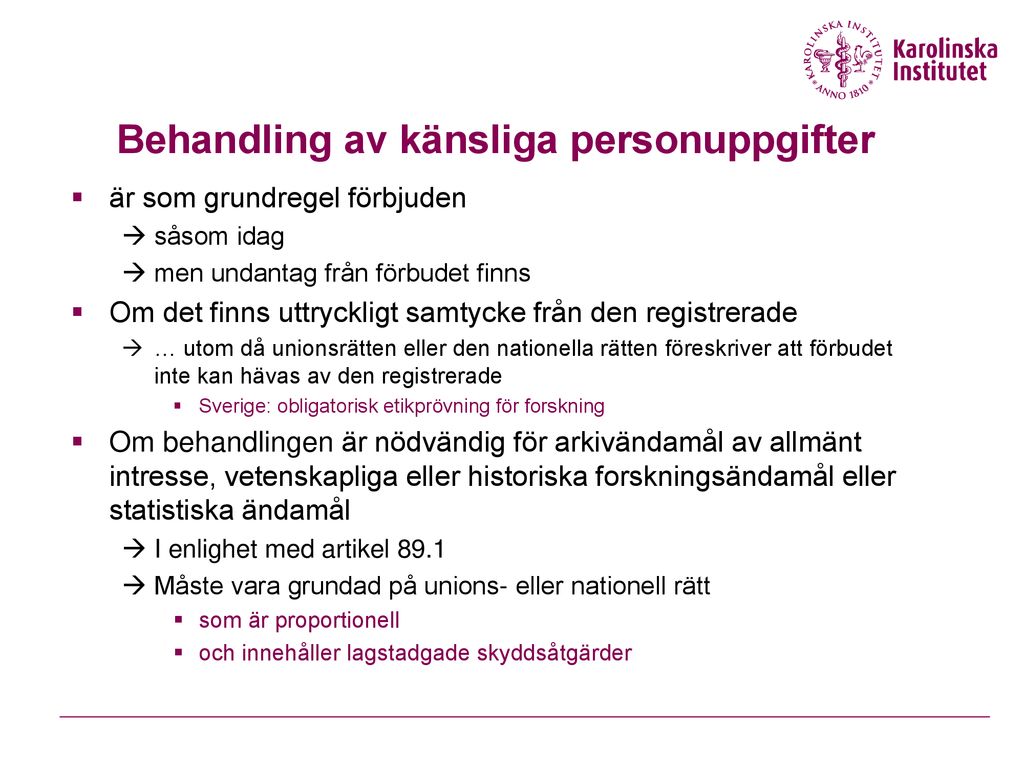 Dataskydd Och Forskning I Europa Och Sverige - Ppt Ladda Ner