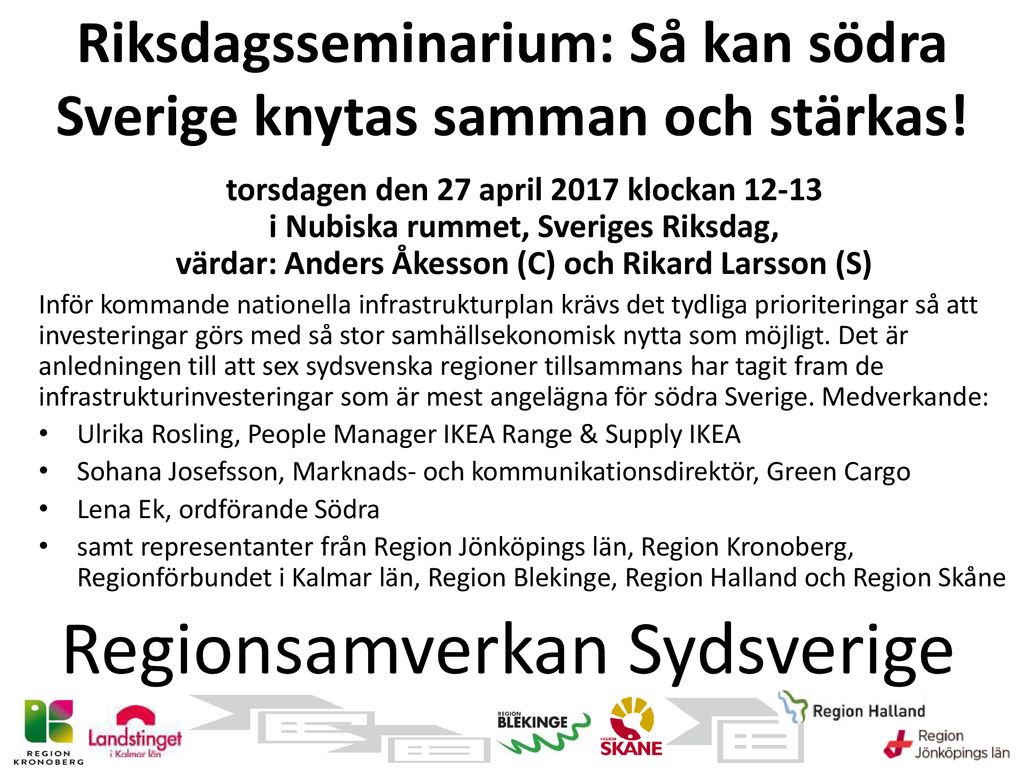 Regionsamverkan Sydsverige - Ppt Ladda Ner