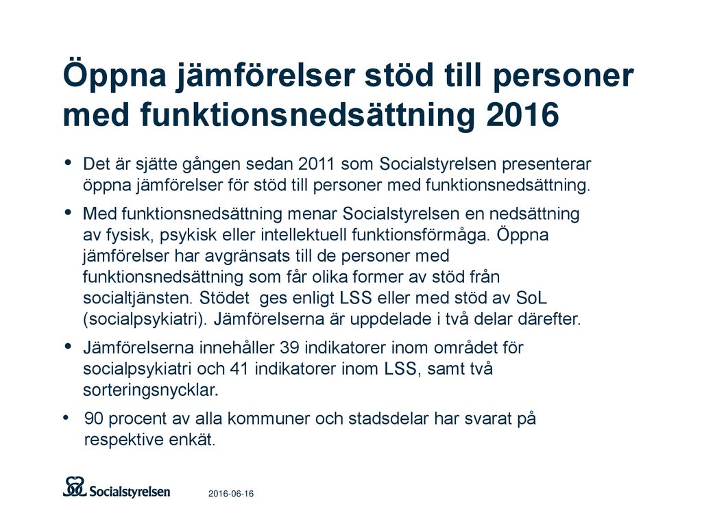 Öppna Jämförelser Inom Socialtjänsten 2016 Stöd Till Personer Med ...