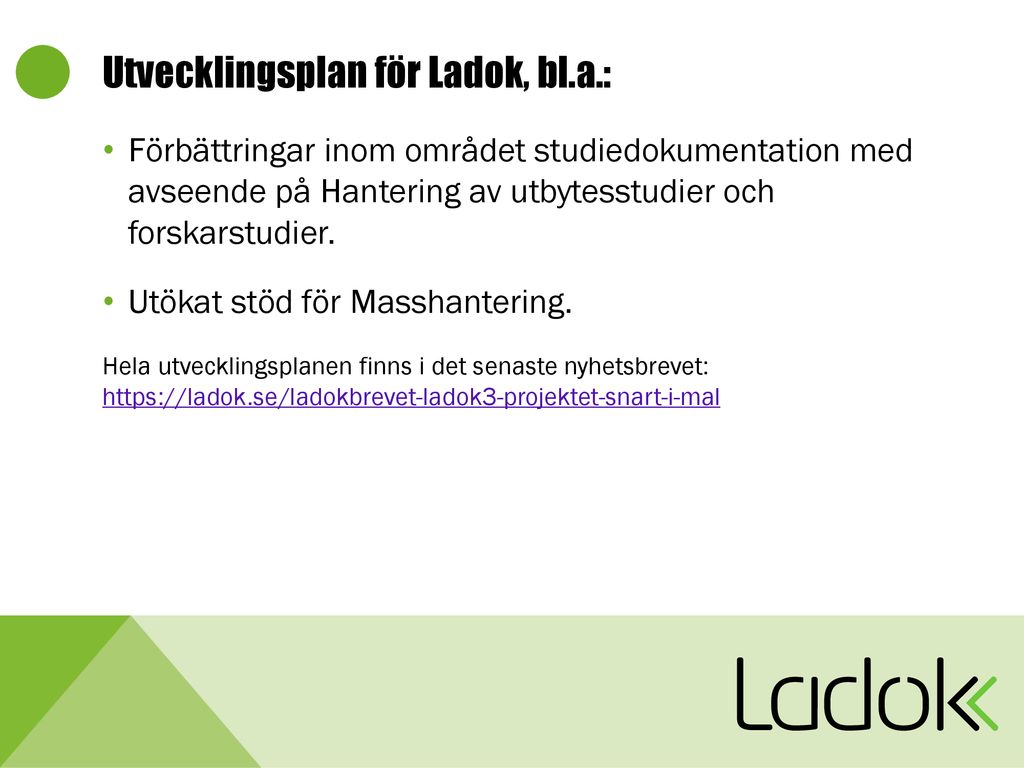 Utbytesstudier I Nya Ladok - Ppt Ladda Ner