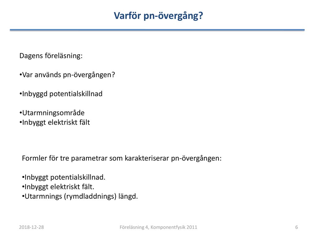 Föreläsning 4 – Pn-övergången - Ppt Ladda Ner