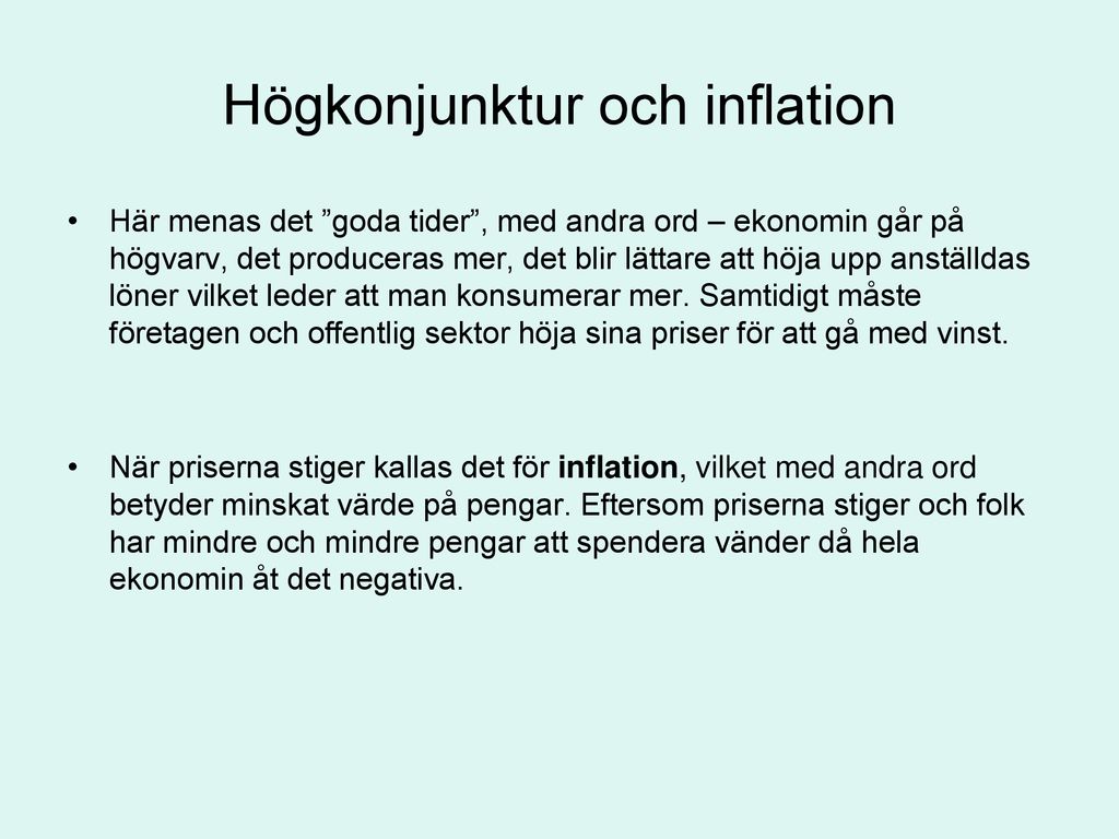 Högkonjunktur och inflation
