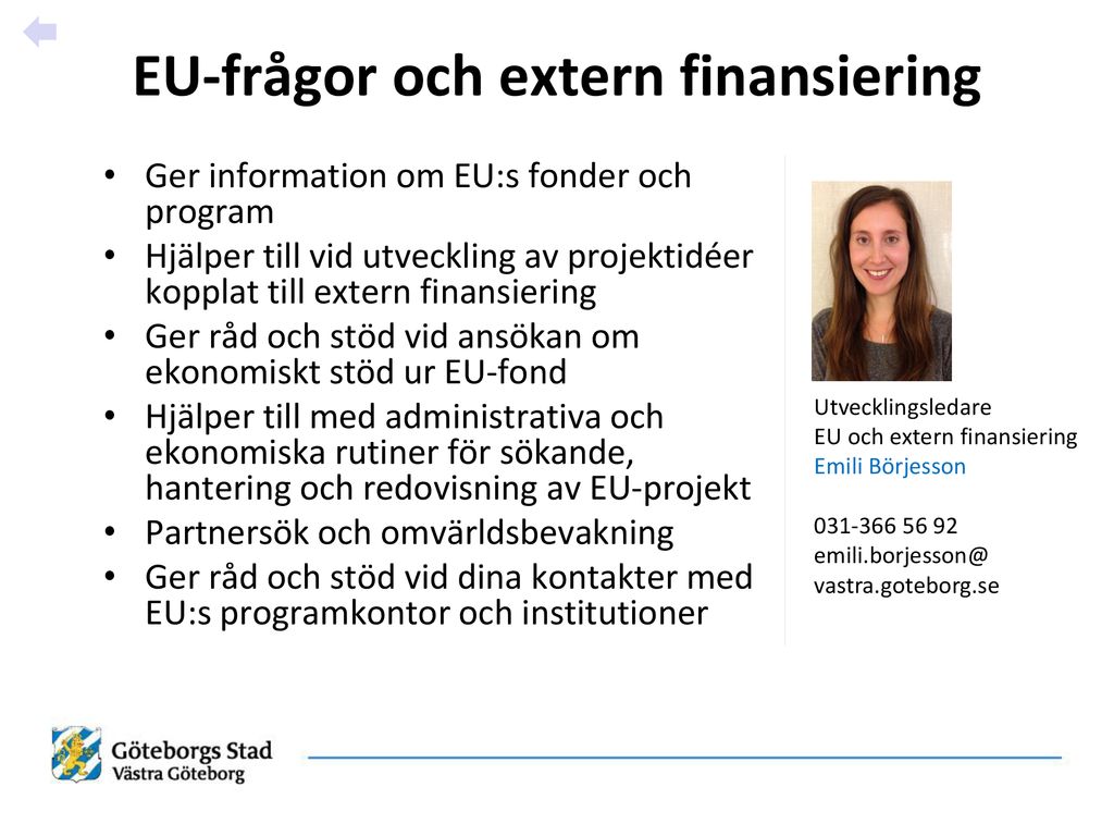 EU-frågor och extern finansiering