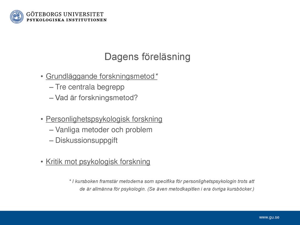 Rebecca Willén Doktorand Grundkursen I Psykologi - Ppt Ladda Ner