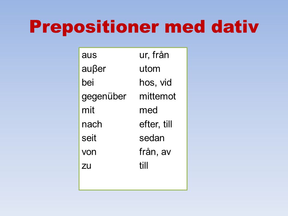 Prepositioner med dativ
