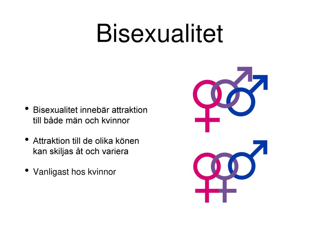 Bisexualitet Bisexualitet innebär attraktion till både män och kvinnor