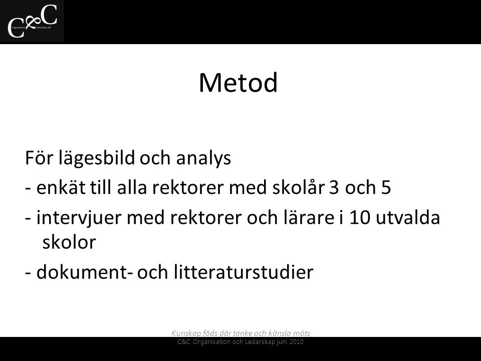 Metod För lägesbild och analys