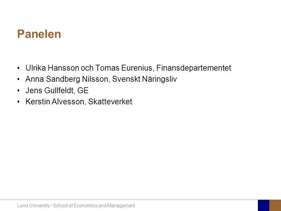 Panelen Ulrika Hansson och Tomas Eurenius, Finansdepartementet