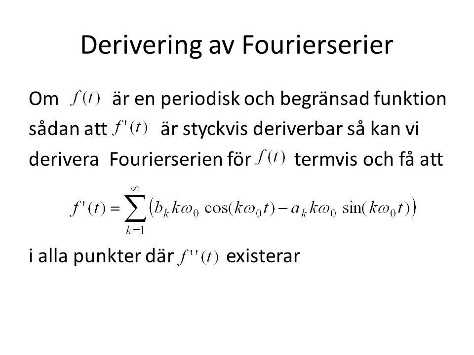 Derivering av Fourierserier