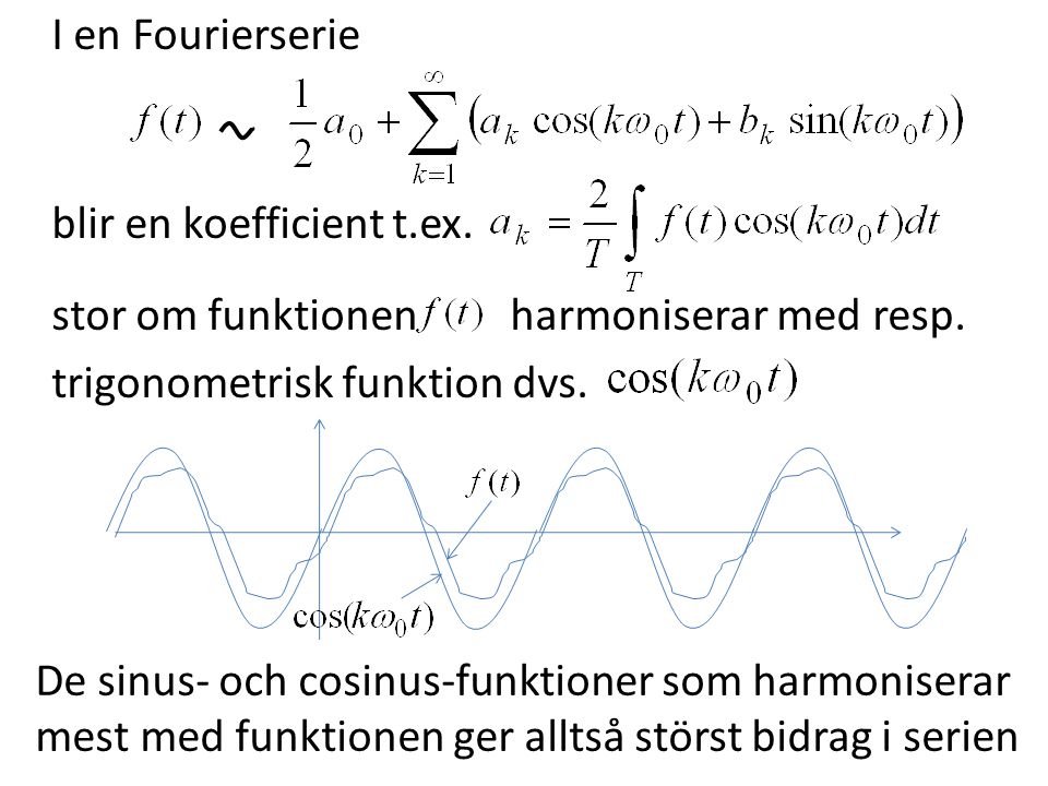 I en Fourierserie blir en koefficient t. ex