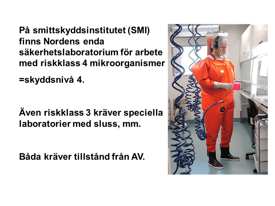 På smittskyddsinstitutet (SMI) finns Nordens enda säkerhetslaboratorium för arbete med riskklass 4 mikroorganismer