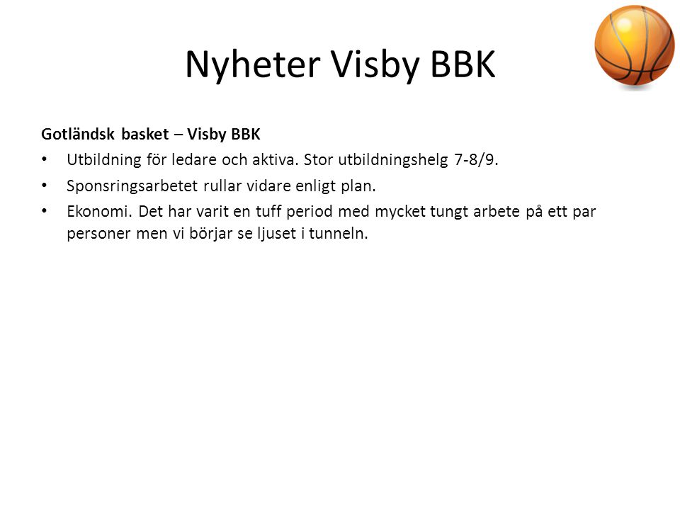 Nyheter Visby BBK Gotländsk basket – Visby BBK