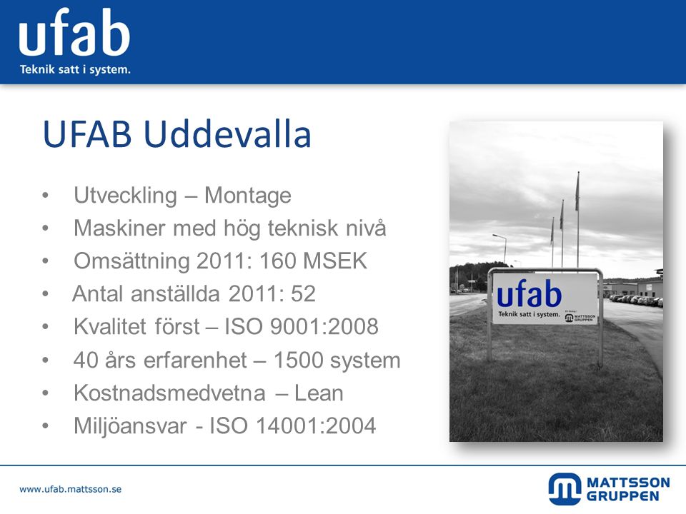 UFAB Uddevalla Utveckling – Montage Maskiner med hög teknisk nivå