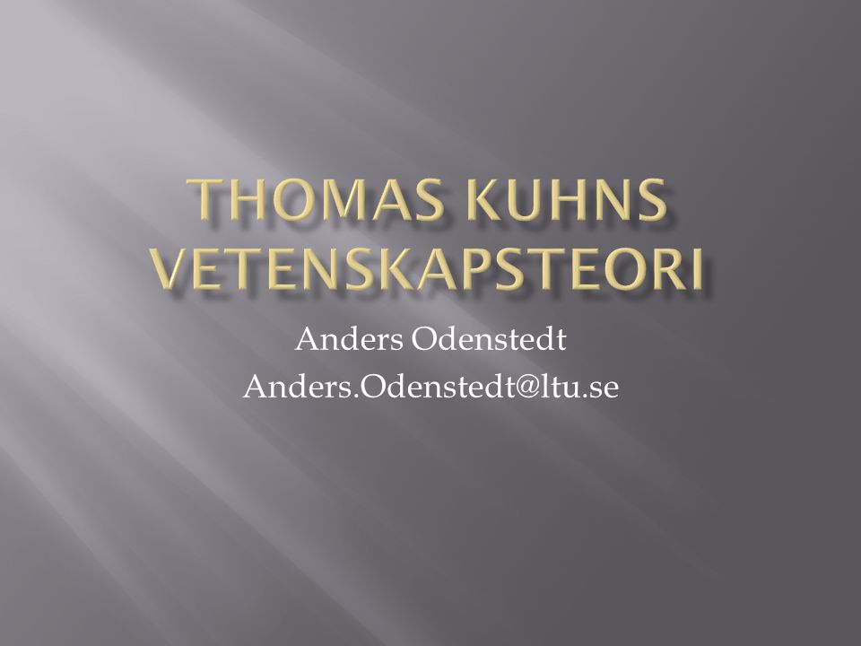 Thomas Kuhns vetenskapsteori