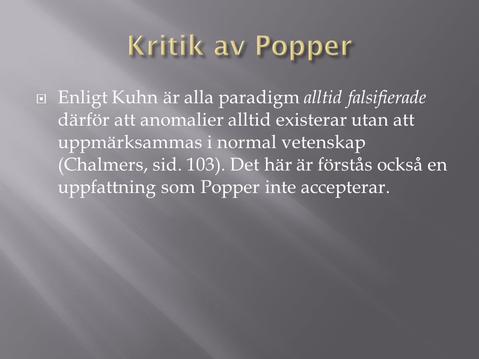 Kritik av Popper