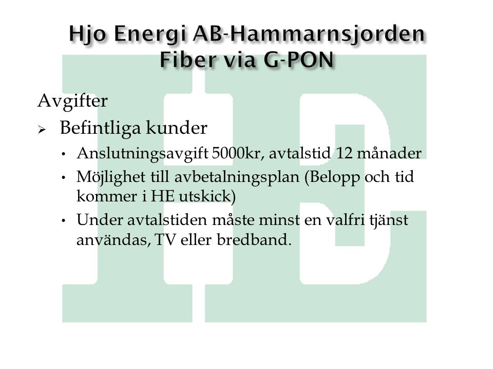 Hjo Energi AB-Hammarnsjorden Fiber via G-PON