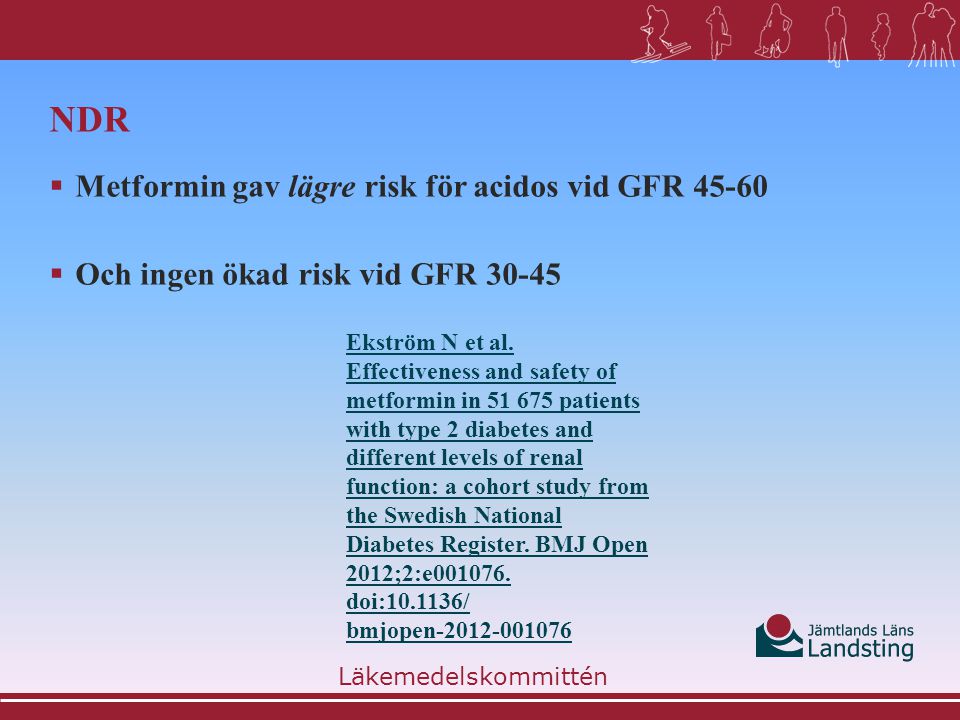 NDR Metformin gav lägre risk för acidos vid GFR 45-60