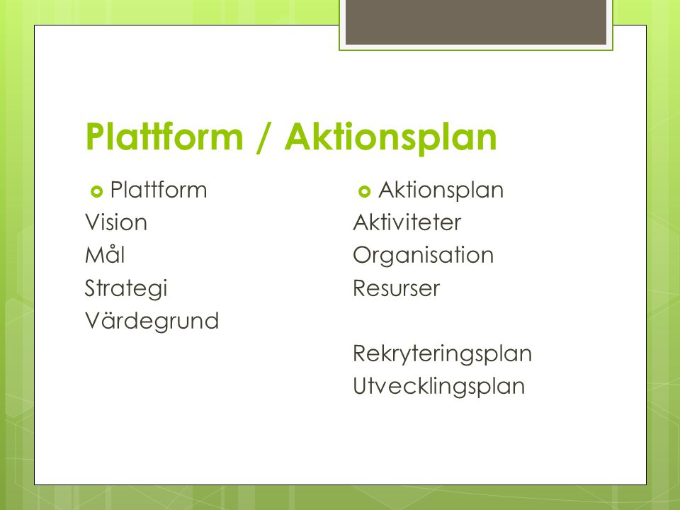Plattform / Aktionsplan