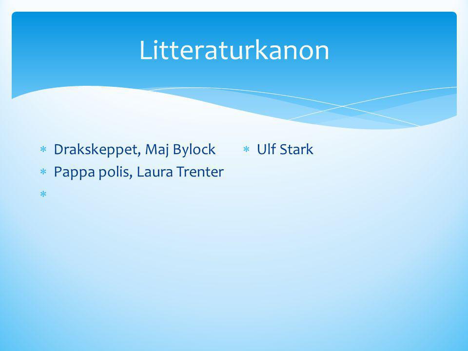 Litteraturkanon Drakskeppet, Maj Bylock Pappa polis, Laura Trenter