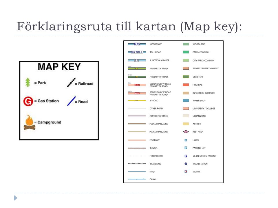 Förklaringsruta till kartan (Map key):